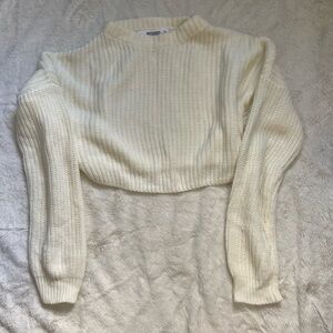 Missguided Cream Cropped Turtleneck Sweater